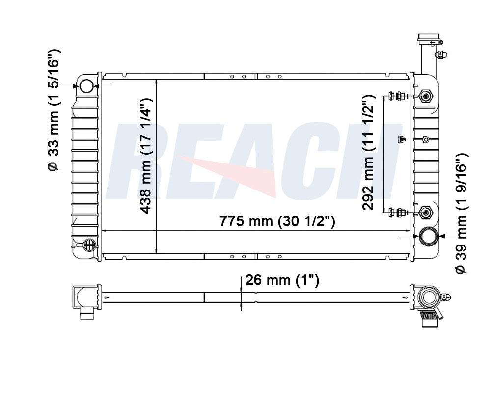 2006 CHEVROLET EXPRESS 3500 5.3 L RADIATOR REA41-2792A