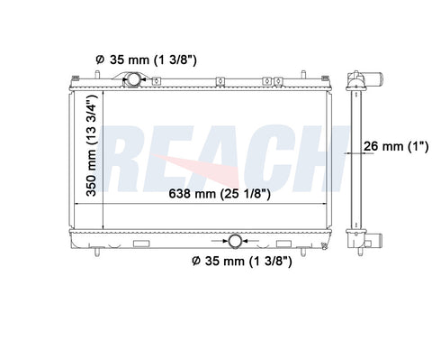 2004 DODGE NEON 2.4 L RADIATOR REA41-2794A