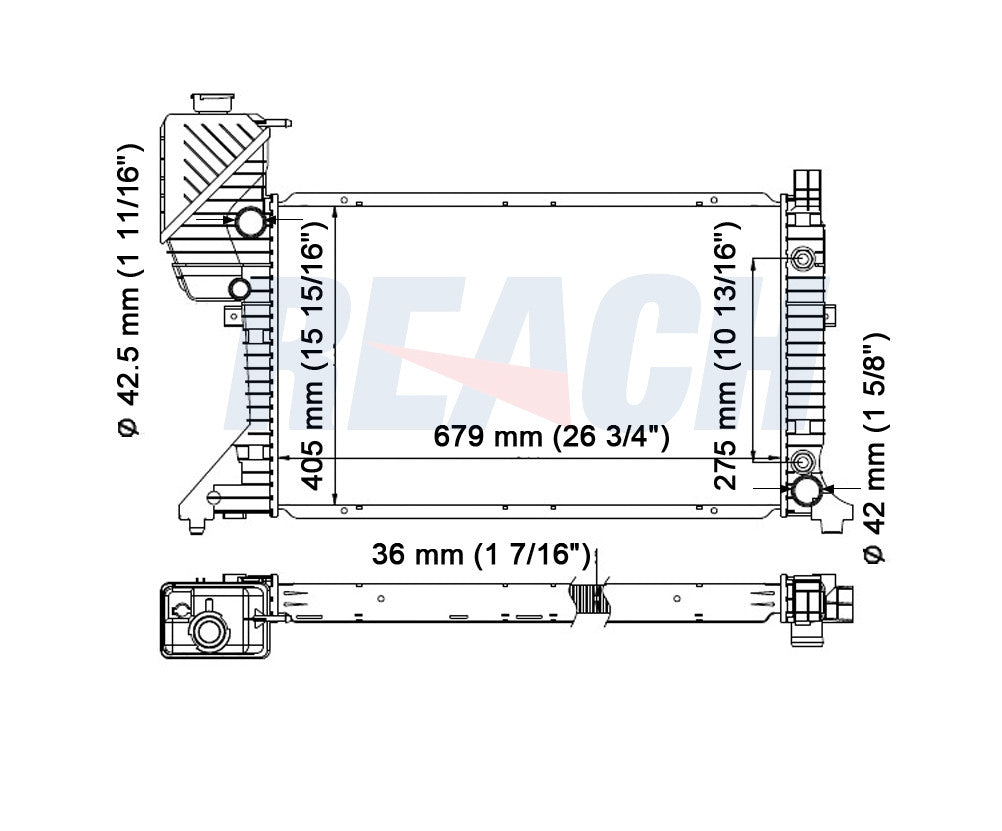2006 DODGE SPRINTER 2500 2.7 L RADIATOR REA41-2796A