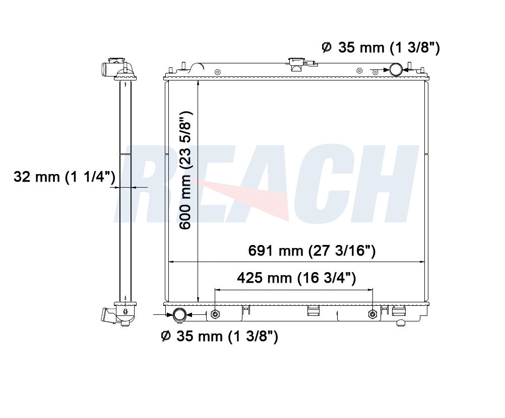 2005 NISSAN FRONTIER 4.0 L RADIATOR REA41-2807A