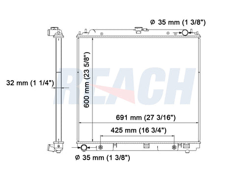 2005 NISSAN FRONTIER 4.0 L RADIATOR REA41-2807A