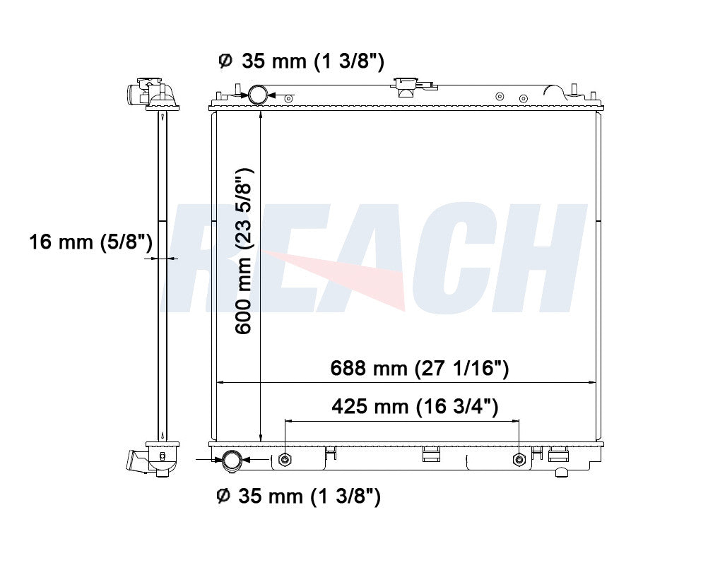 2005 NISSAN FRONTIER 2.5 L RADIATOR REA41-2808A