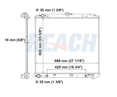 2005 NISSAN FRONTIER 2.5 L RADIATOR REA41-2808A