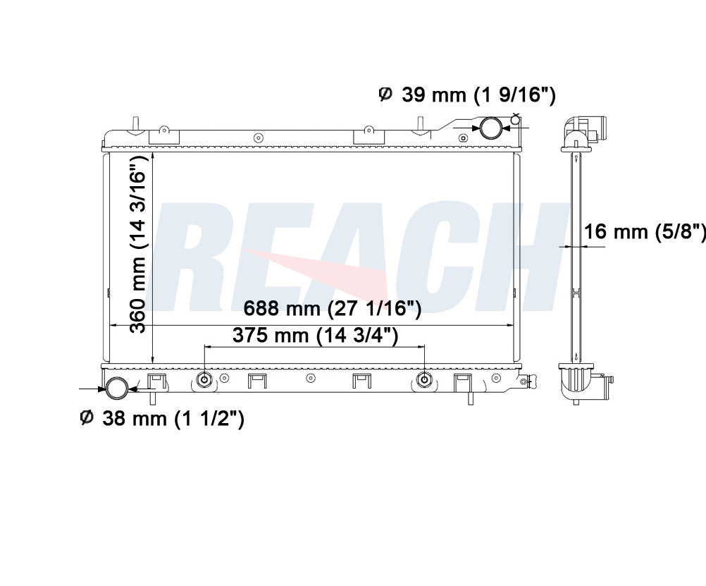 2005 SUBARU FORESTER 2.5 L RADIATOR REA41-2812A