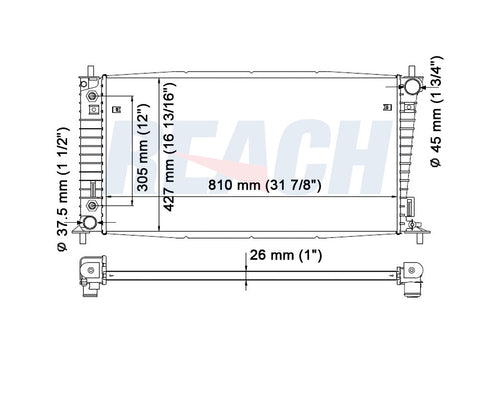 2005 FORD EXPEDITION 5.4 L RADIATOR REA41-2818A