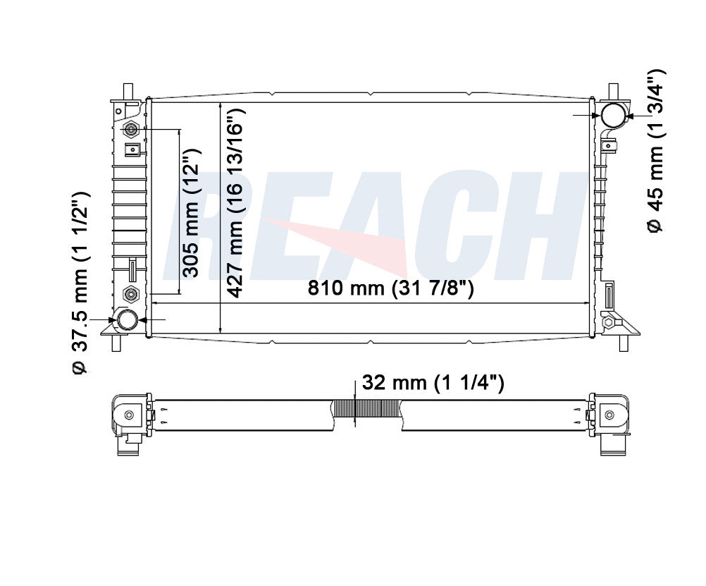 2005 FORD F-150 4.6 L RADIATOR REA41-2819A