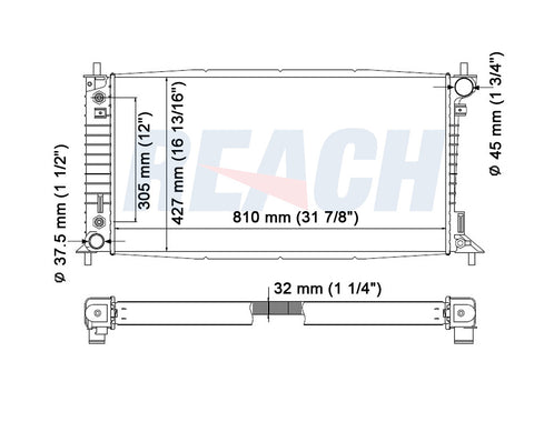 2005 FORD F-150 5.4 L RADIATOR REA41-2819A