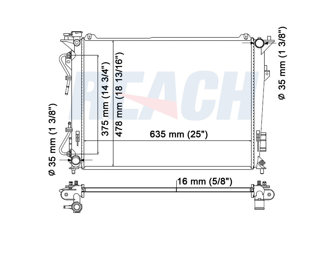 2008 KIA MAGENTIS 2.4 L RADIATOR REA41-2831A