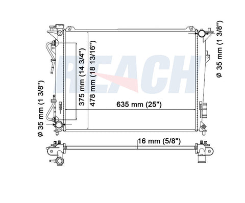 2009 HYUNDAI SONATA 2.4 L RADIATOR REA41-2831A