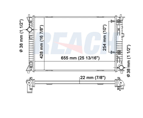 2009 FORD FUSION 3.0 L RADIATOR REA41-2856A