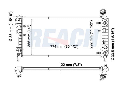 2005 PONTIAC GRAND PRIX 3.8 L RADIATOR REA41-2862A