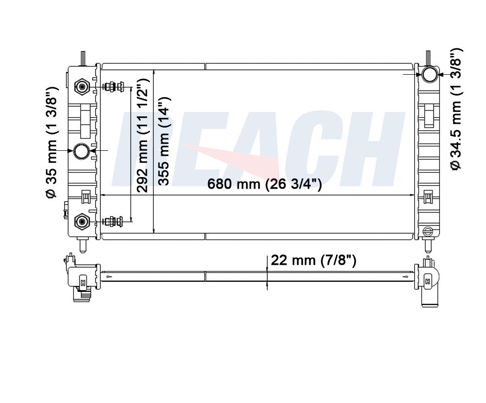 2012 CHEVROLET MALIBU 2.4 L RADIATOR REA41-2864A