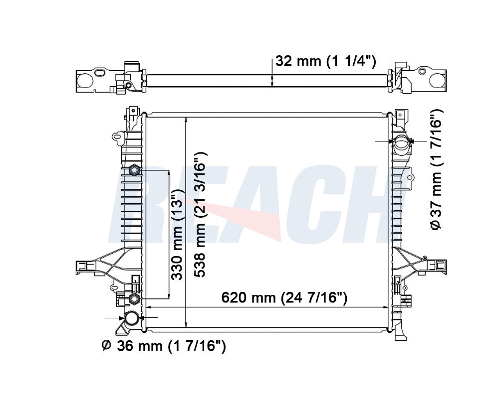 2013 VOLVO XC90 2.5 L RADIATOR REA41-2878A