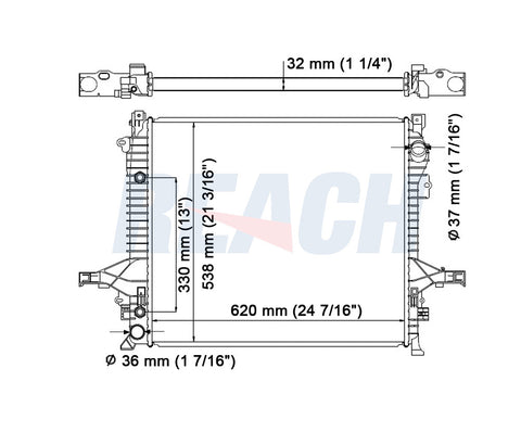 2003 VOLVO XC90 2.5 L RADIATOR REA41-2878A