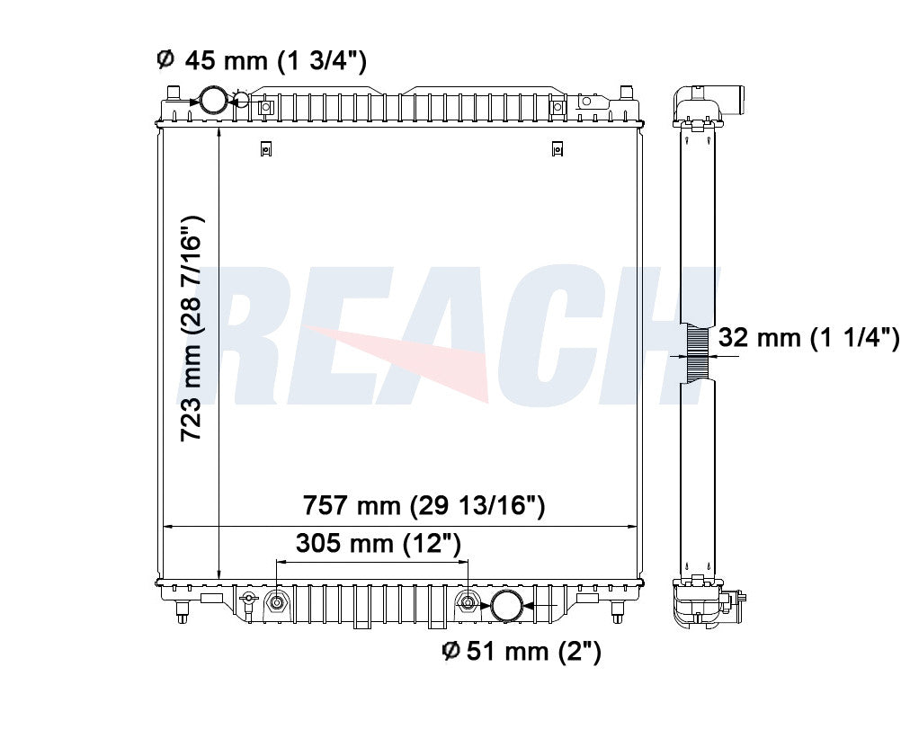 2006 FORD F-550 SUPER DUTY 6.0 L RADIATOR REA41-2887A
