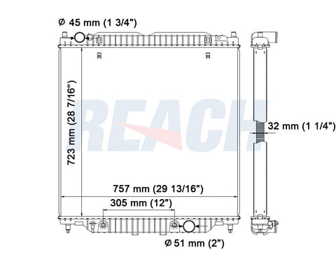 2005 FORD F-250 SUPER DUTY 6.8 L RADIATOR REA41-2887A