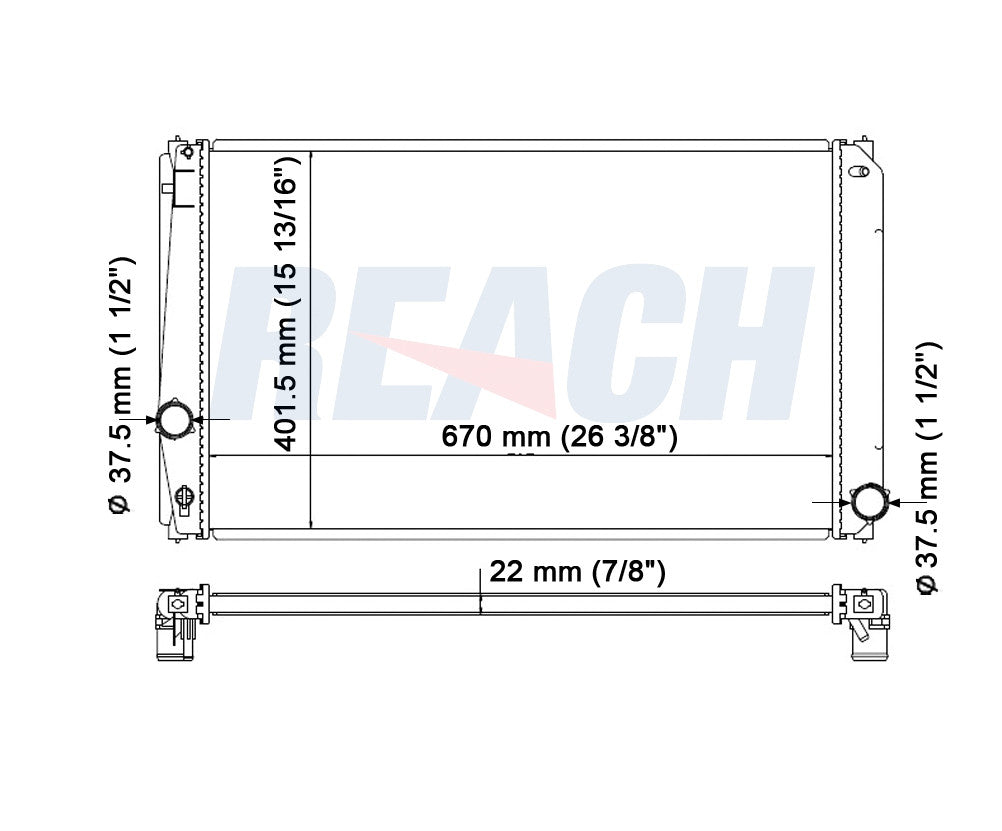 2007 TOYOTA RAV4 2.4 L RADIATOR REA41-2891A
