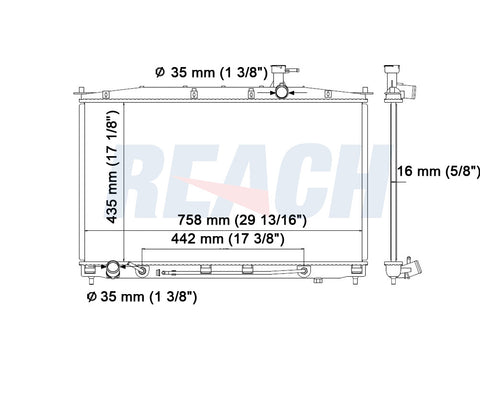 2007 HYUNDAI SANTA FE 3.3 L RADIATOR REA41-2897A