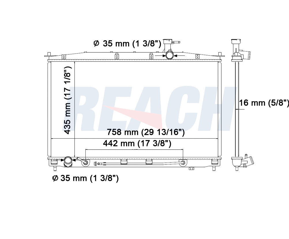 2008 HYUNDAI SANTA FE 3.3 L RADIATOR REA41-2897A