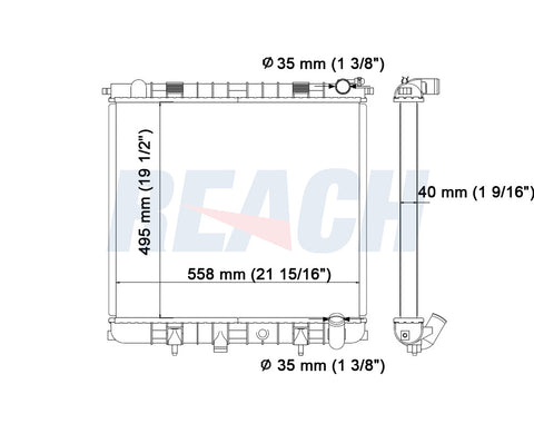 2000 LAND ROVER RANGE ROVER 4.6 L RADIATOR REA41-2914A