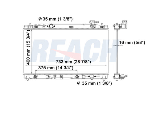 2008 TOYOTA CAMRY 2.4 L RADIATOR REA41-2917A