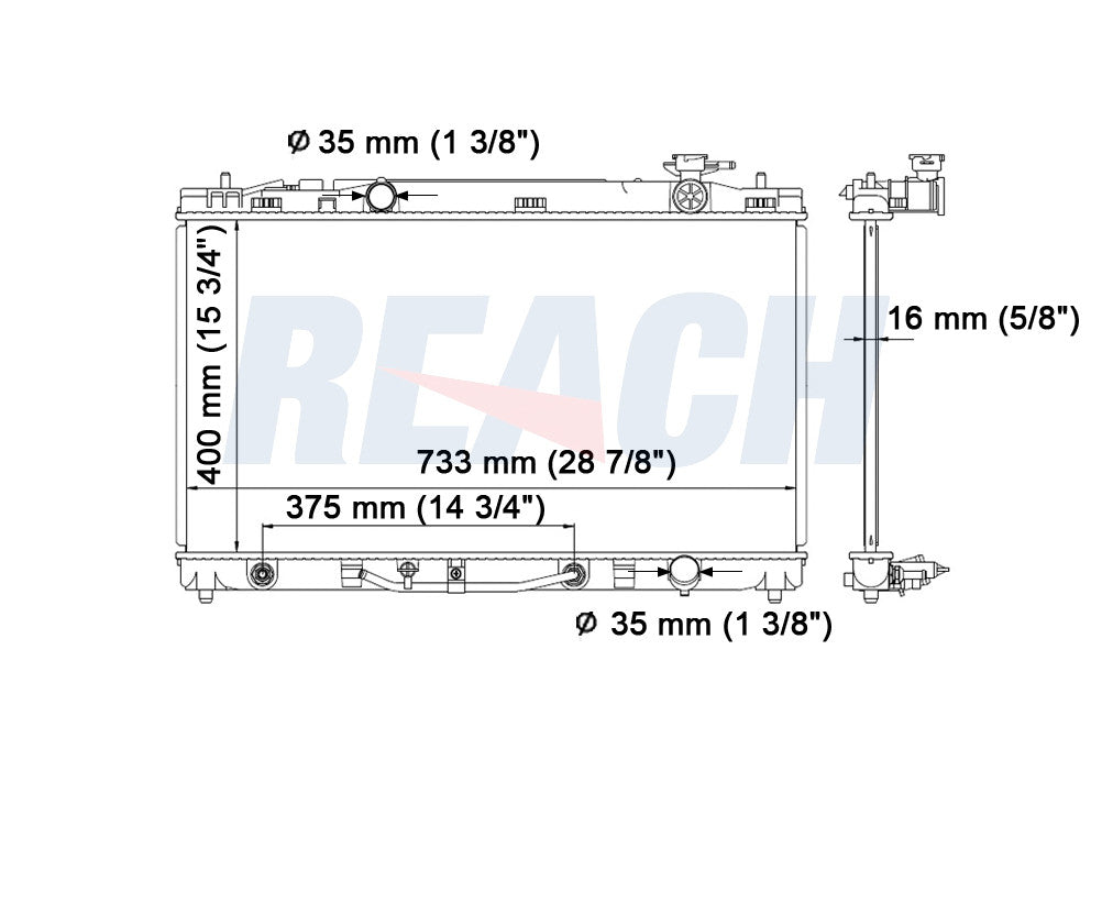 2007 TOYOTA CAMRY 2.4 L RADIATOR REA41-2917A