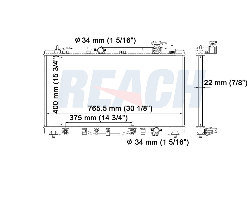 2013 TOYOTA VENZA 3.5 L RADIATOR REA41-2919A