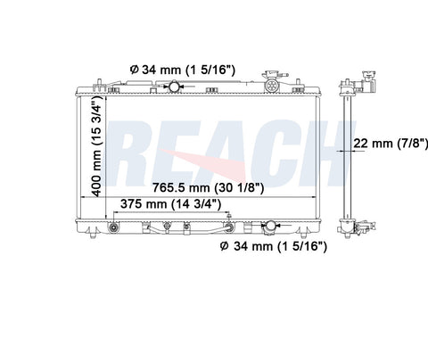 2012 TOYOTA VENZA 3.5 L RADIATOR REA41-2919A