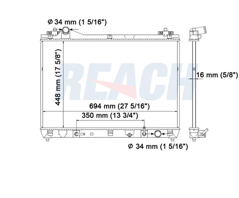 2008 SUZUKI GRAND VITARA 2.7 L RADIATOR REA41-2920A