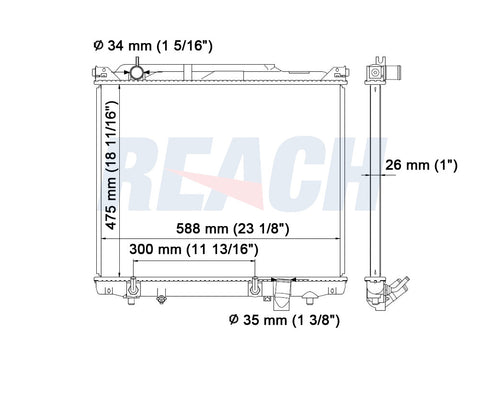 2005 SUZUKI XL-7 2.7 L RADIATOR REA41-2933A