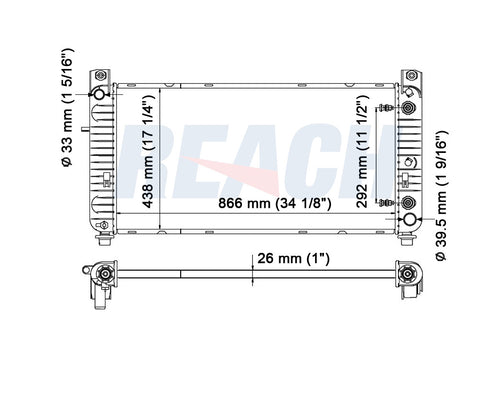 2009 GMC SIERRA 1500 4.3 L RADIATOR REA41-2946A