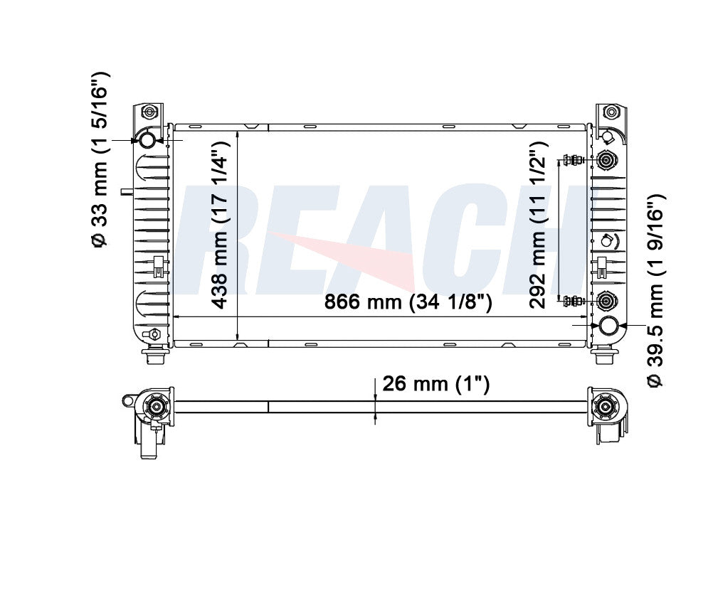 2005 GMC SIERRA 1500 4.3 L RADIATOR REA41-2946A