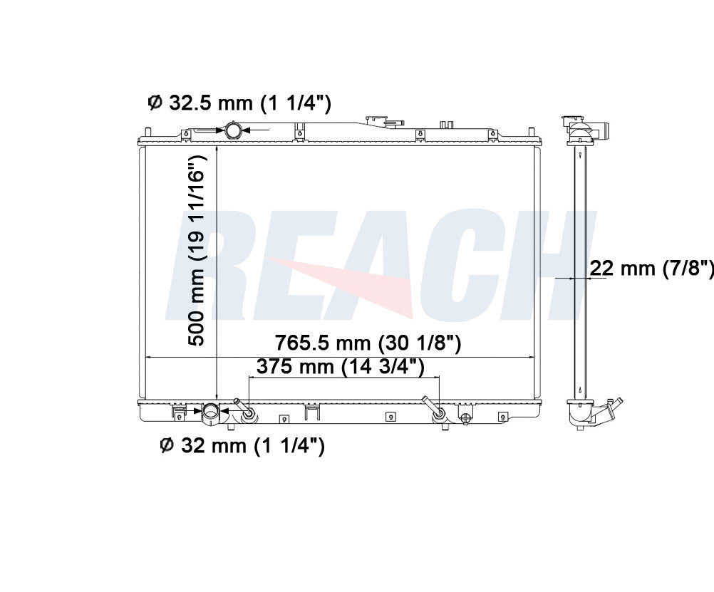 2008 HONDA PILOT 3.5 L RADIATOR REA41-2956A