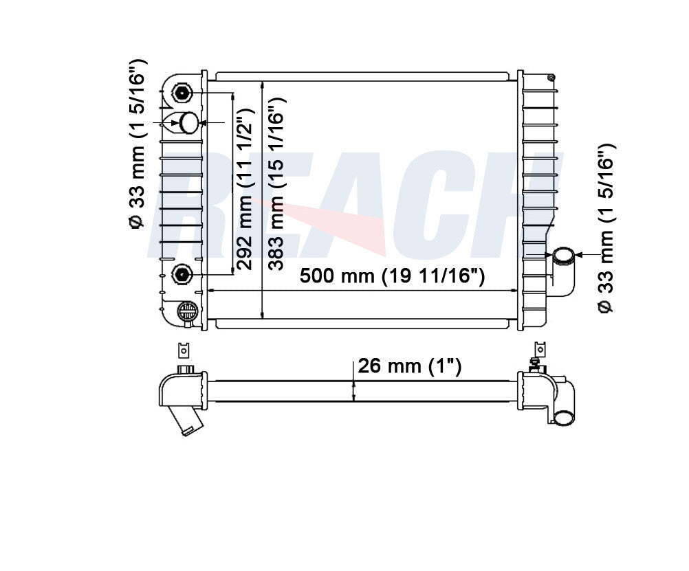 1988 CHEVROLET BERETTA 2.8 L RADIATOR REA41-296A