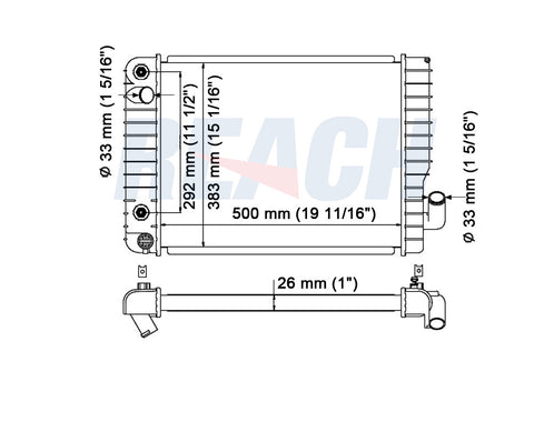 1988 CHEVROLET BERETTA 2.8 L RADIATOR REA41-296A