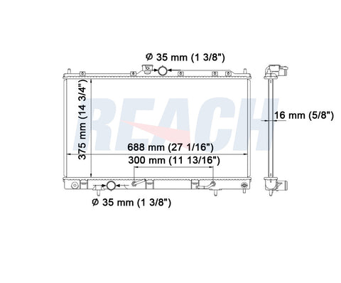 2006 MITSUBISHI LANCER 2.4 L RADIATOR REA41-2970A