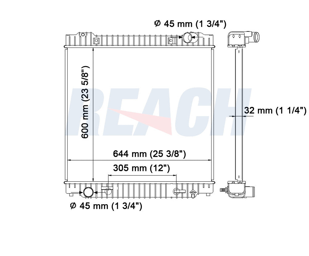 2004 FORD E-350 CLUB WAGON 6.0 L RADIATOR REA41-2976A