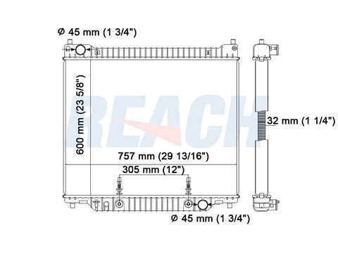 2012 FORD E-450 SUPER DUTY 6.8 L RADIATOR REA41-2977A