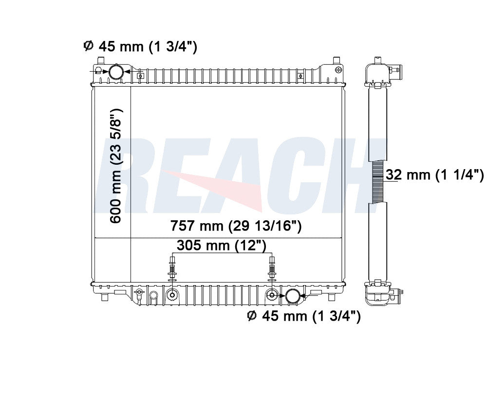 2005 FORD E-250 SUPER DUTY 5.4 L RADIATOR REA41-2977A