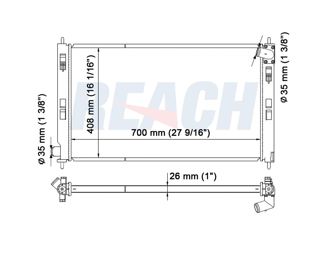 2013 MITSUBISHI LANCER 2.0 L RADIATOR REA41-2978A