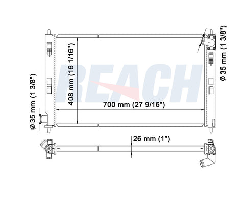 2010 MITSUBISHI LANCER 2.0 L RADIATOR REA41-2978A