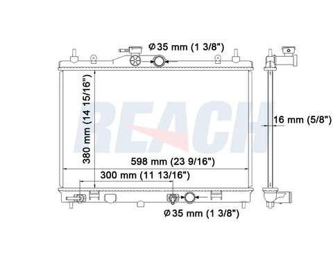 2010 NISSAN VERSA 1.8 L RADIATOR REA41-2981A