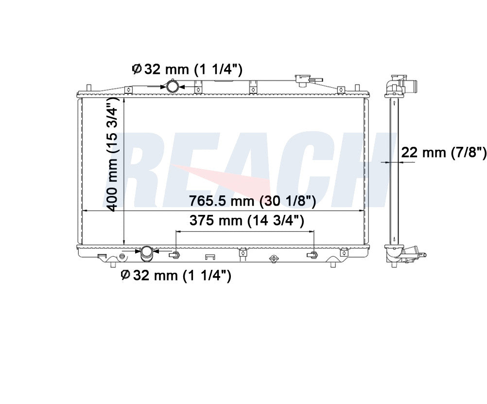 2013 ACURA RDX 3.5 L RADIATOR REA41-2989A