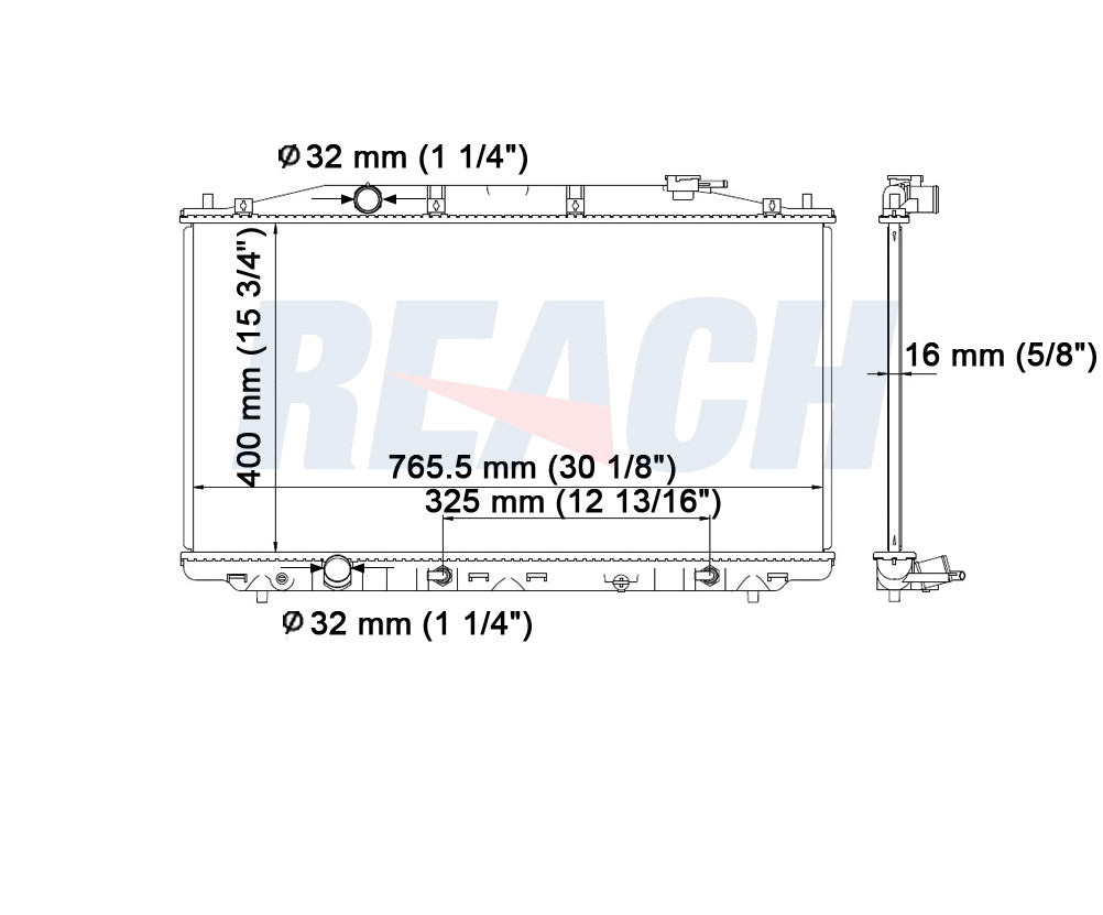 2014 HONDA CROSSTOUR 2.4 L RADIATOR REA41-2990A