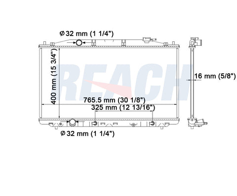 2014 HONDA CROSSTOUR 2.4 L RADIATOR REA41-2990A