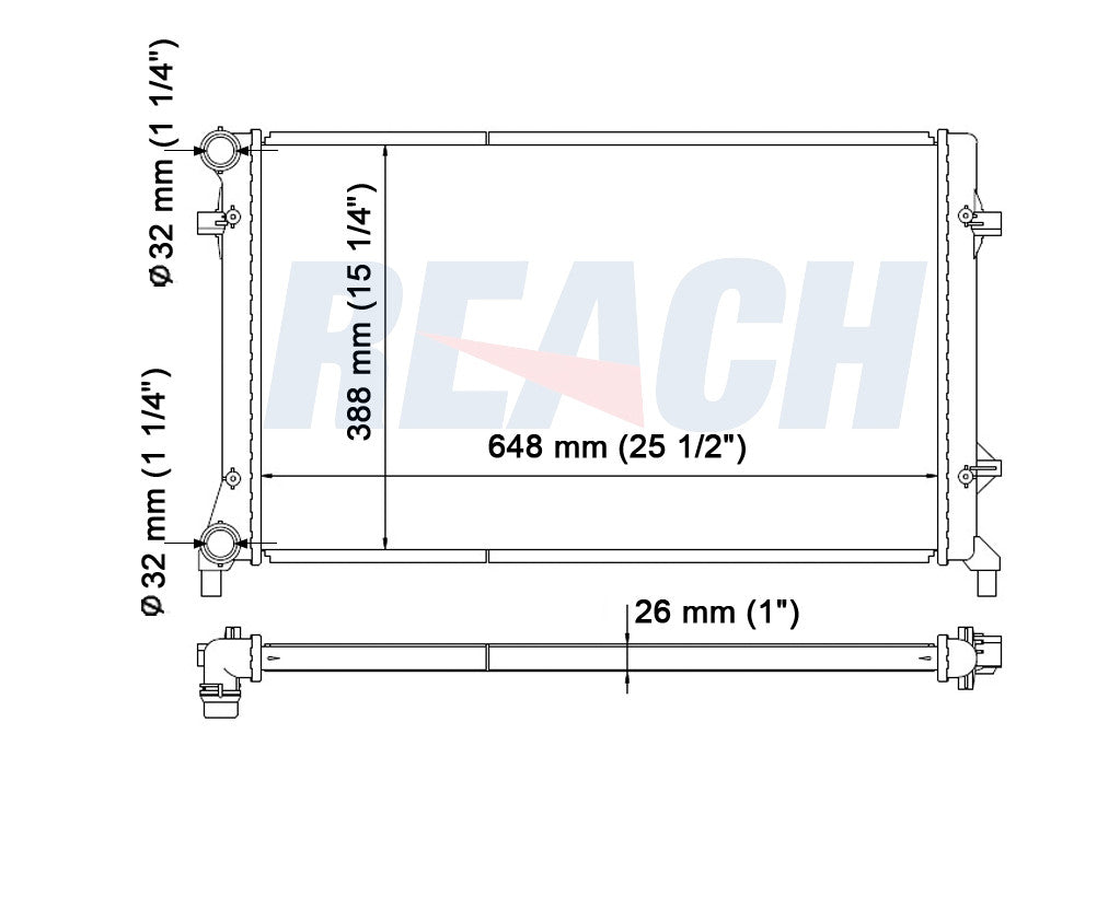 2013 VOLKSWAGEN GOLF 2.5 L RADIATOR REA41-2995A