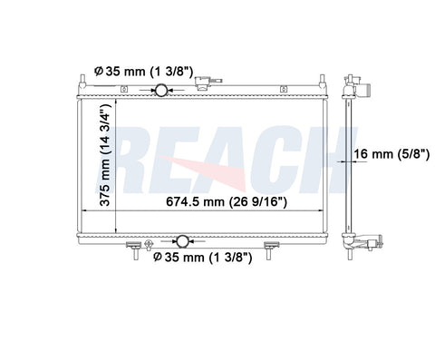 2007 NISSAN SENTRA 2.5 L RADIATOR REA41-2998A