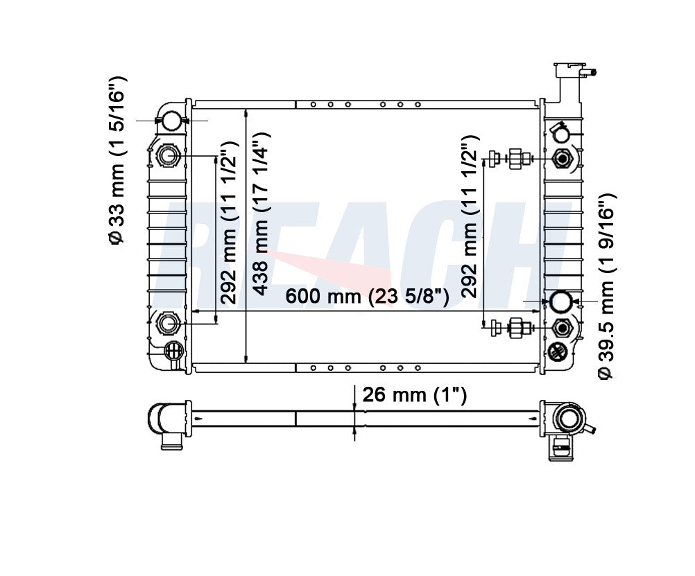 1986 CHEVROLET ASTRO 4.3 L RADIATOR REA41-312A