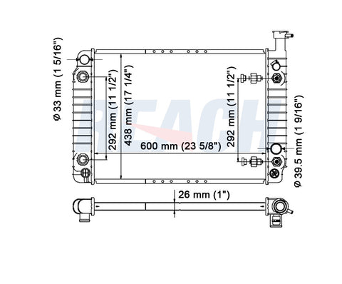 1993 CHEVROLET ASTRO 4.3 L RADIATOR REA41-312A
