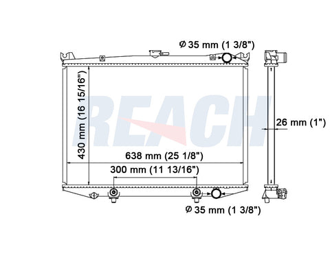 1989 NISSAN D21 3.0 L RADIATOR REA41-314A